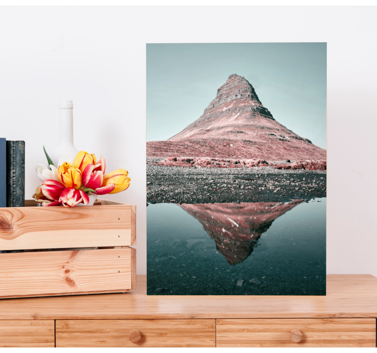 Quadro de paisagem reflexo da montanha kirkjufell - TenStickers