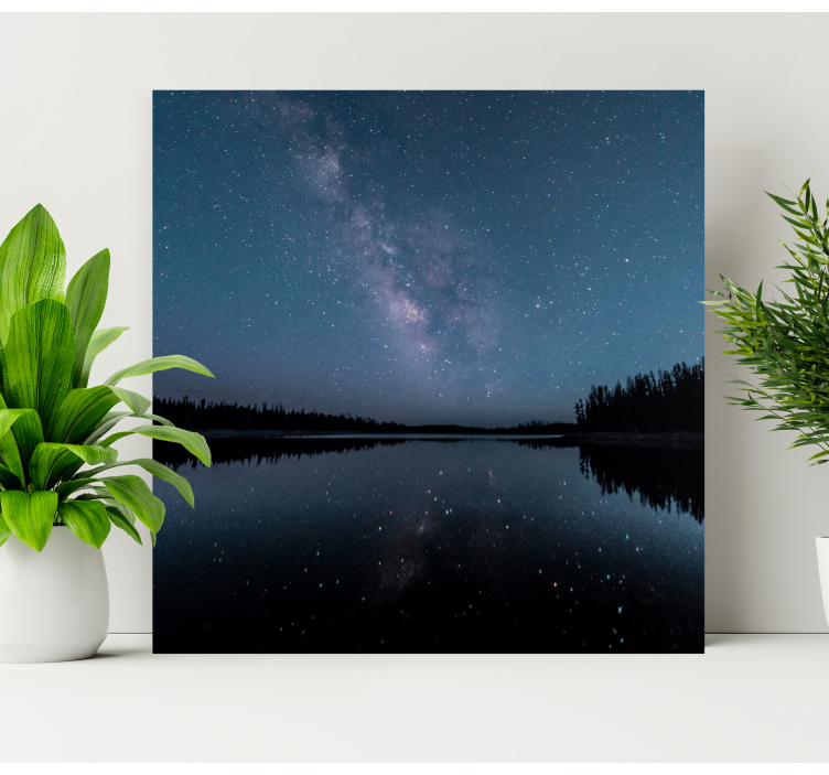 Quadro de paisagem reflexo da noite estrelada - TenStickers