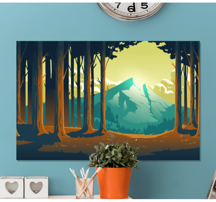 Quadro de paisagem vista da floresta da montanha - TenStickers