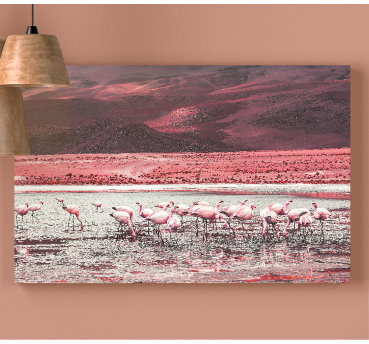 Quadro de pássaros flamingos à beira da Água - TenStickers