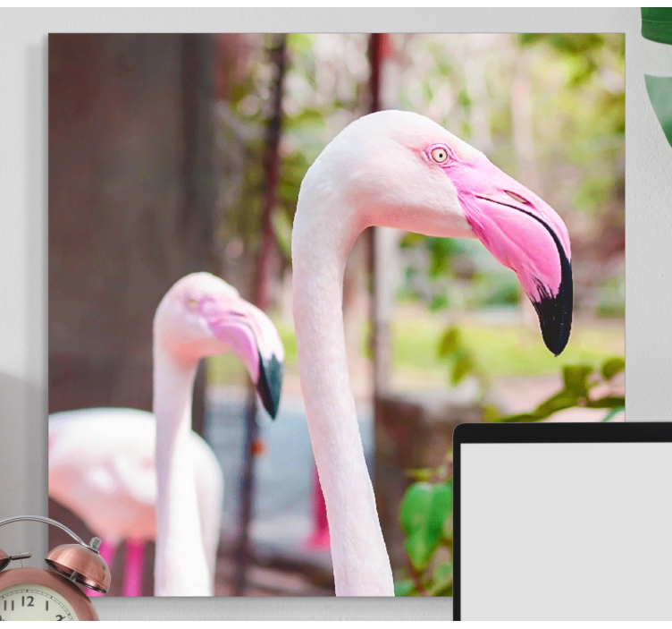 Quadro de pássaros flamingos elegantes juntos - TenStickers