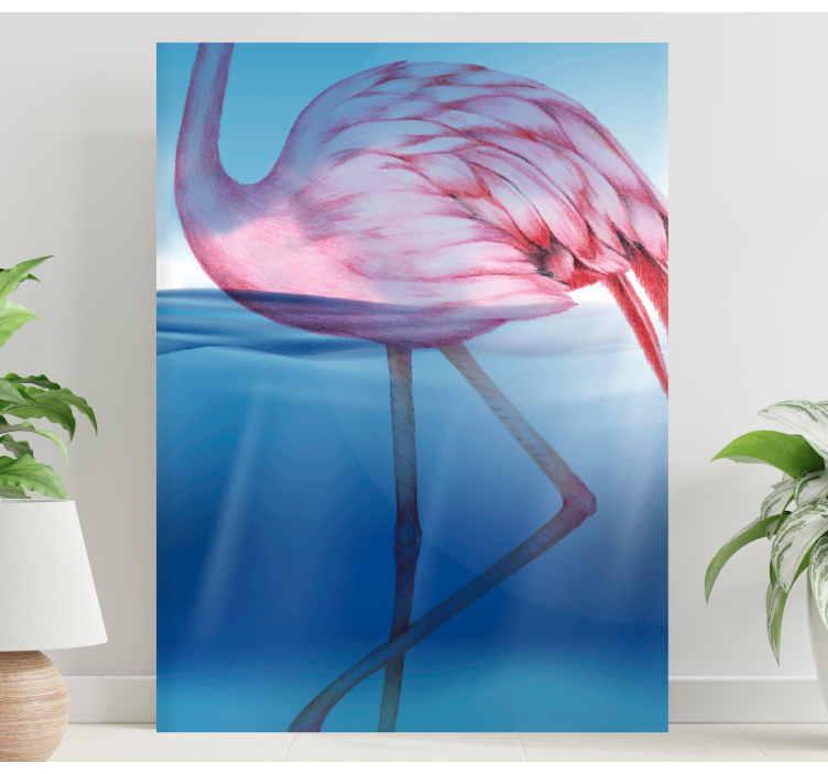 Quadro de pássaros posição elegante de flamingo - TenStickers
