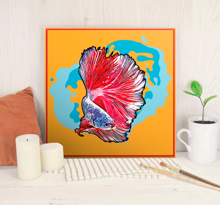 Quadro de peixes betta colorido e vibrante - TenStickers