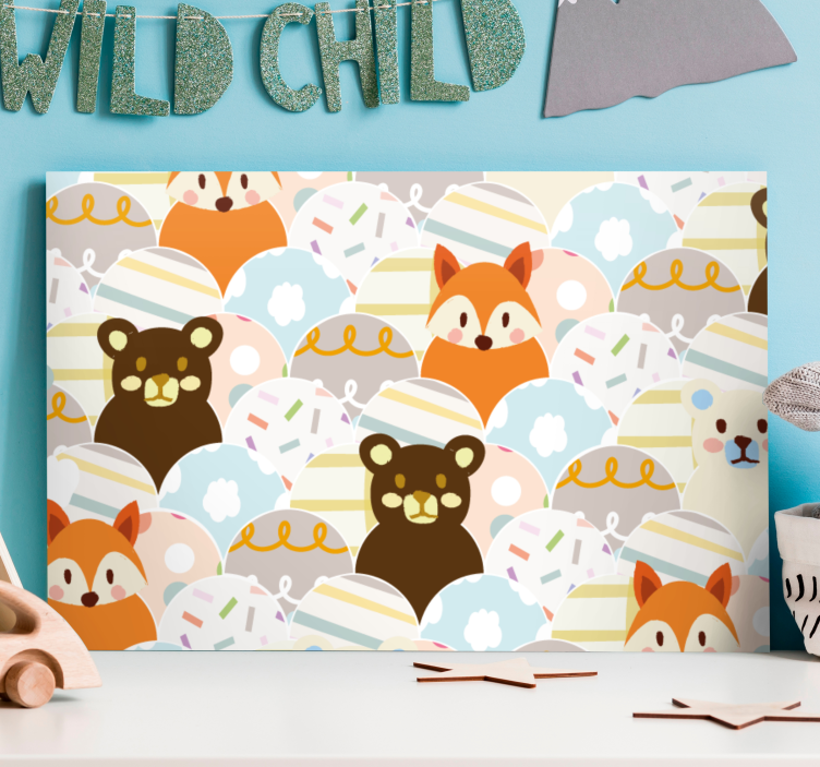 Quadro de personagens rostos de animais adoráveis - TenStickers