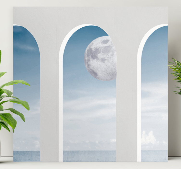 Quadro decorativo abstrato cena do arco iluminado pela lua - TenStickers