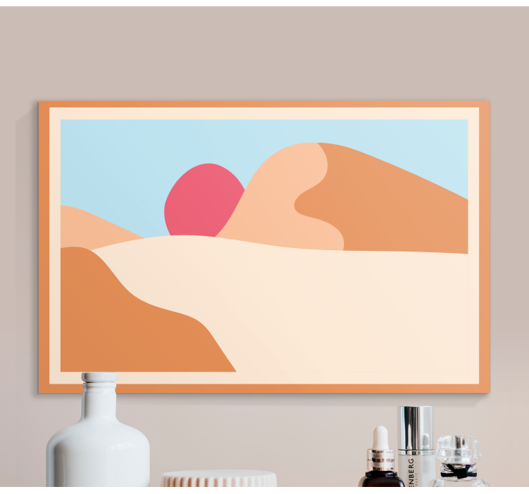 Quadro decorativo abstrato cena do deserto estilizada - TenStickers