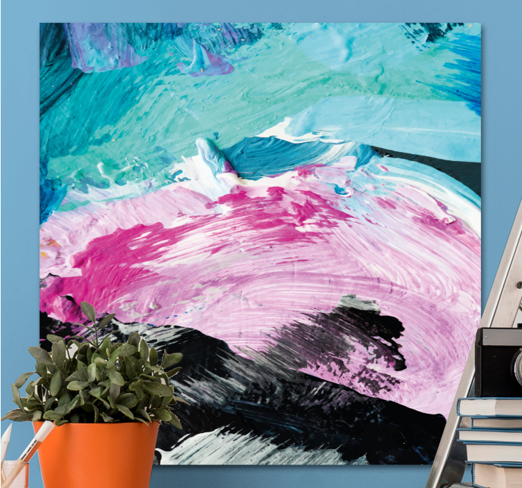 Quadro decorativo abstrato com redemoinhos de cores - TenStickers