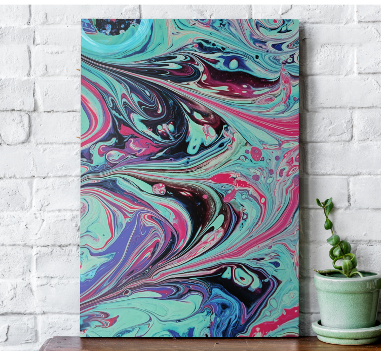 Quadro decorativo abstrato com redemoinhos em fluido - TenStickers