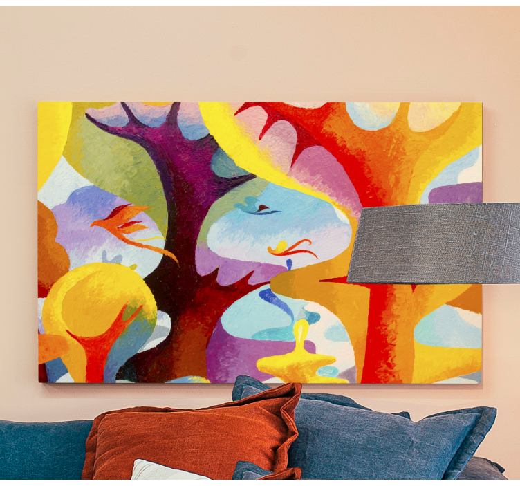 Quadro decorativo abstrato formas orgânicas coloridas - TenStickers