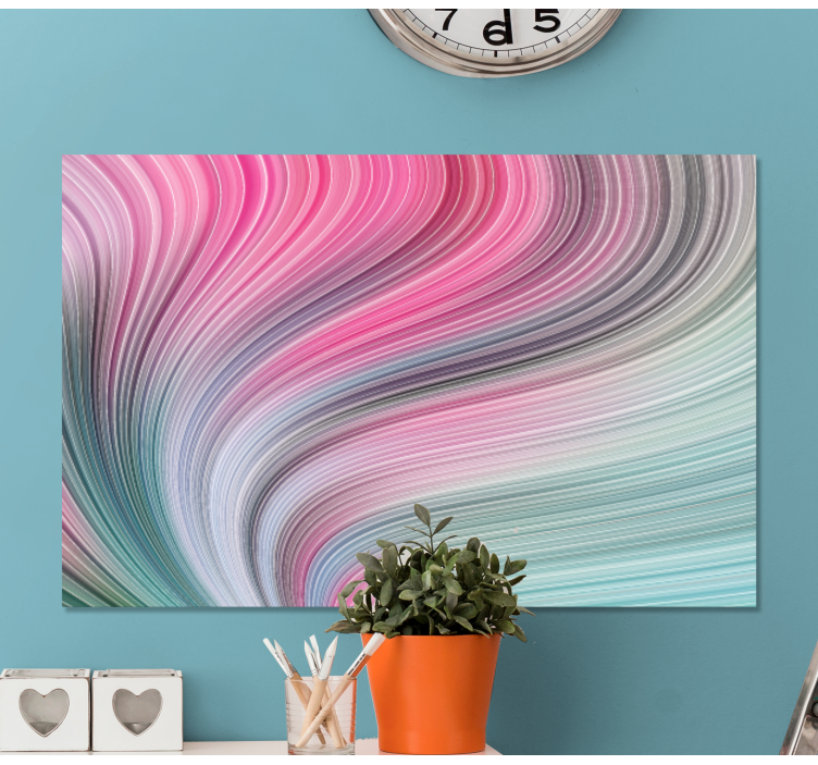 Quadro decorativo abstrato ondas coloridas curvas - TenStickers