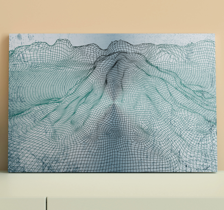 Quadro decorativo abstrato picos de montanhas conectados - TenStickers