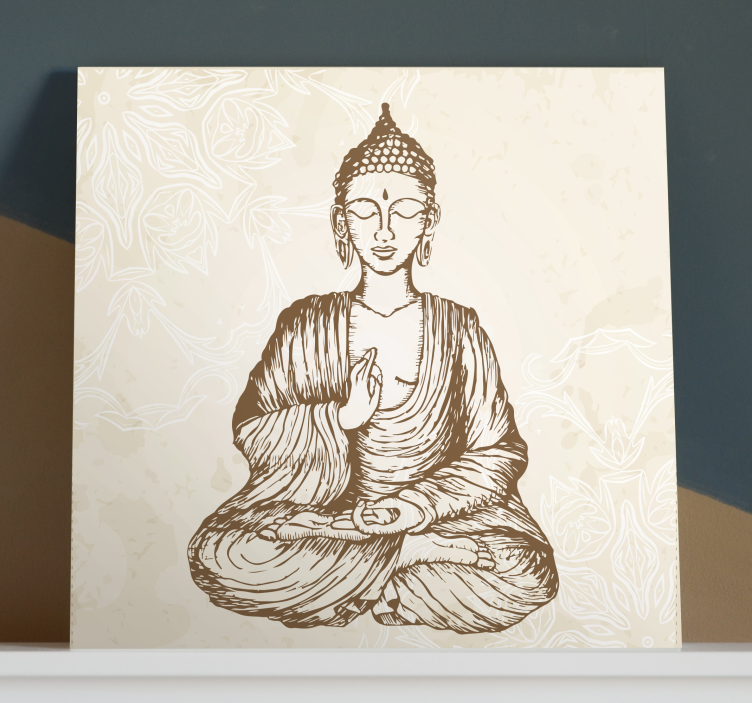 Quadro buda Buda vintage floral - TenStickers