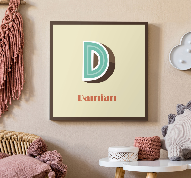 Quadro com nome Letra 3d - TenStickers