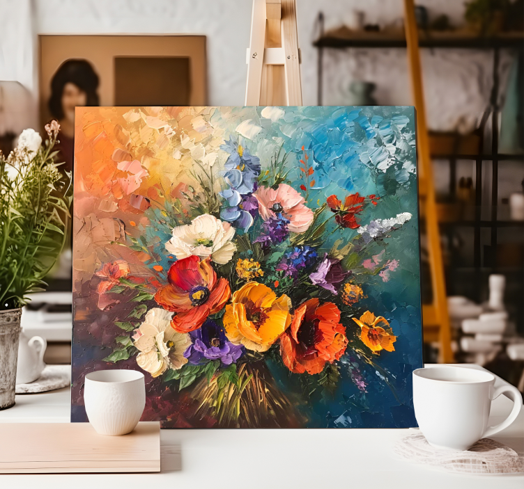 Quadro de arte buquê de flores - TenStickers