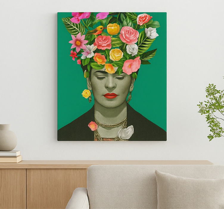 Quadro de arte frida kahlo flores coloridas - TenStickers