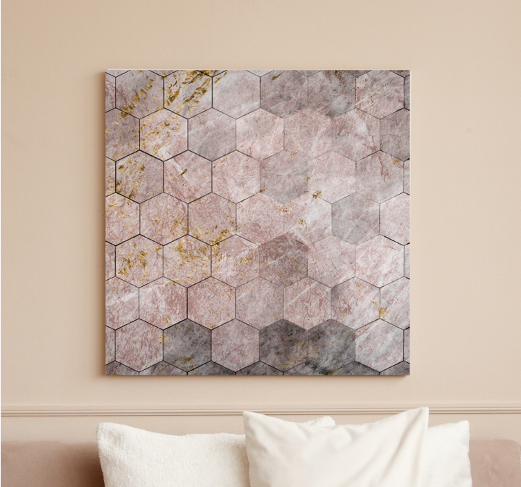 Quadro de arte Padrão hexagonal com efeito ombre - TenStickers