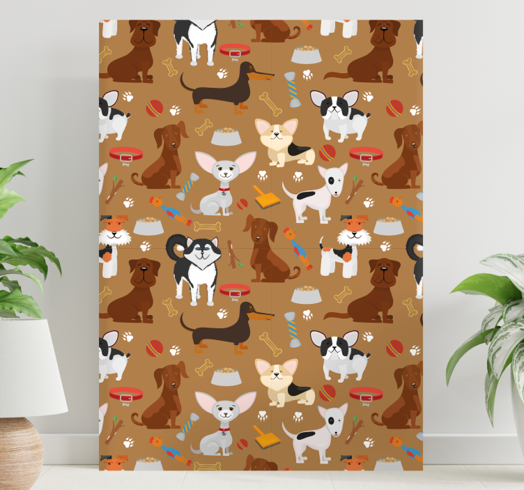 Quadro de cães filhotes marrons - TenStickers