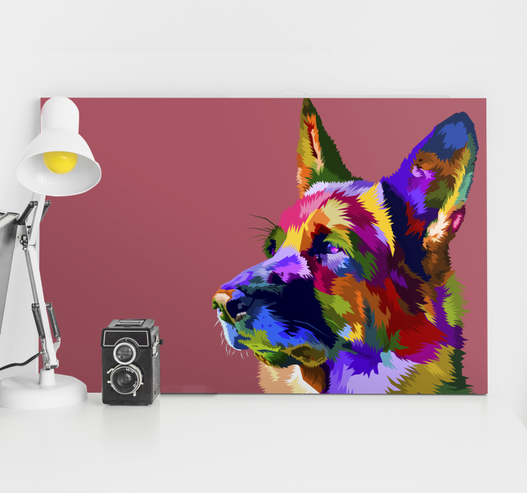 Quadro de cães Pastor alemão arco-íris - TenStickers