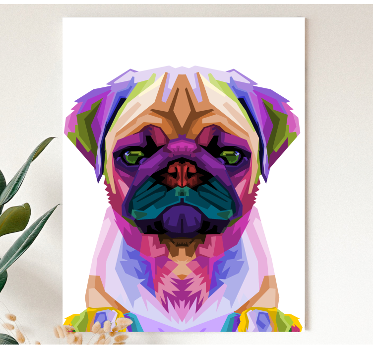 Quadro de cães Pug pop art - TenStickers