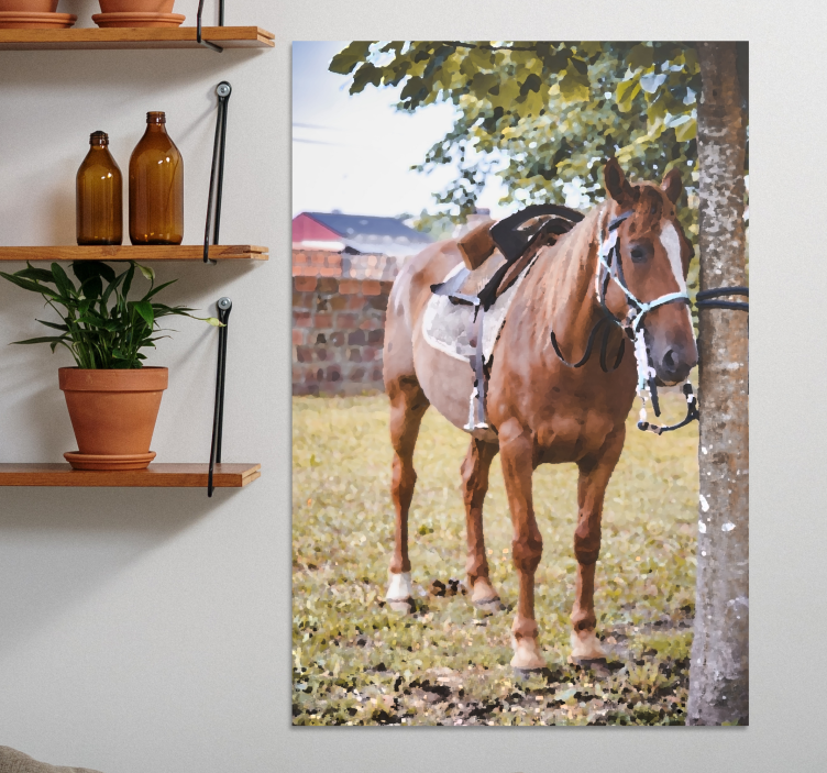 Quadro decorativo de cavalos cavalo marrom elegante - TenStickers