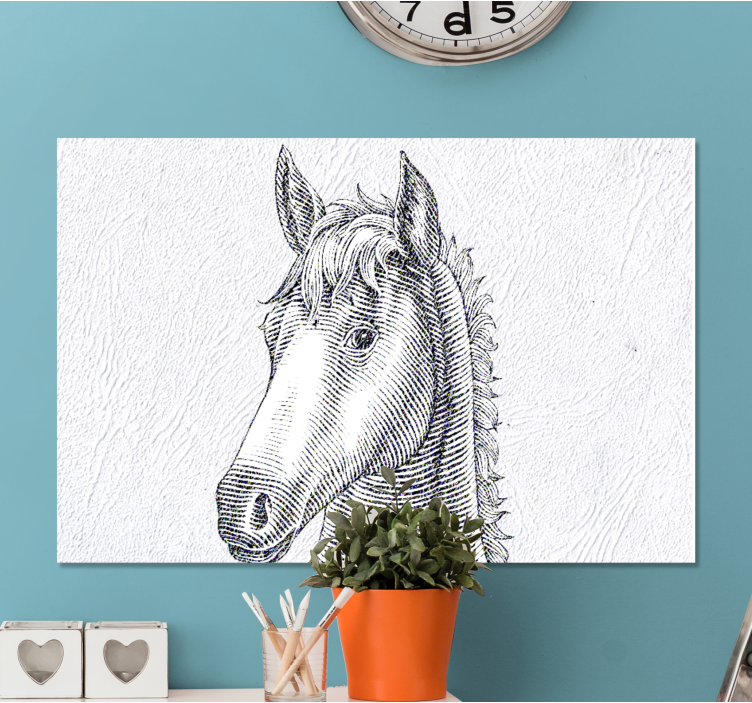 Quadro decorativo de cavalos esboço elegante de cavalos - TenStickers