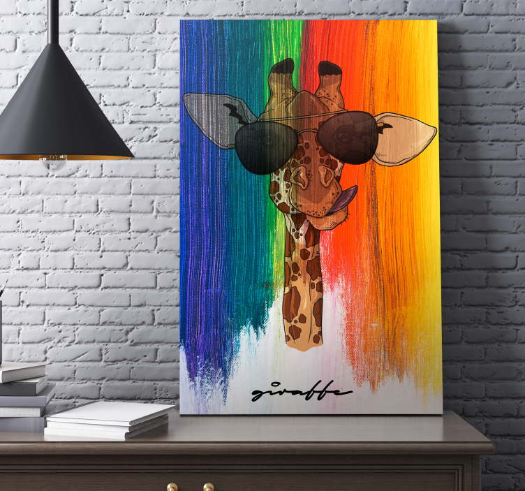 Quadro decorativo de cavalos girafa de Óculos escuros - TenStickers