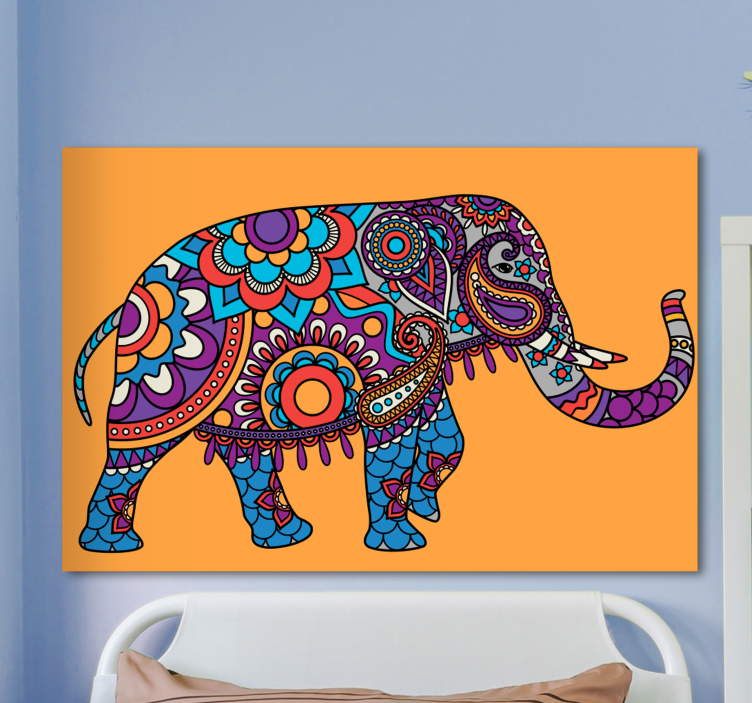 Quadro Elefante mandala caminhando - TenStickers