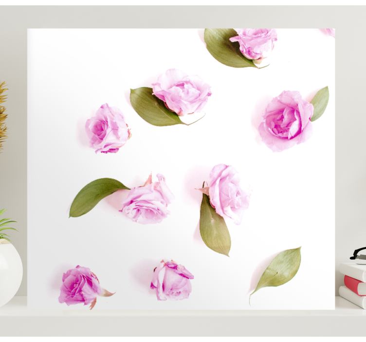 Quadro de flores rosas rosas delicadas - TenStickers