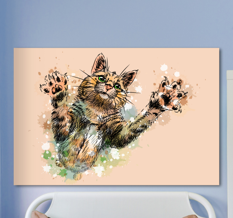 Quadro de gatos Gato pintado - TenStickers