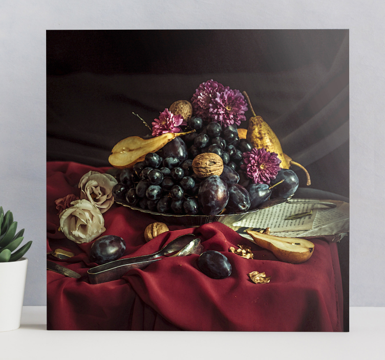 Quadro decorativo de vinícola arranjo de frutas elegante - TenStickers