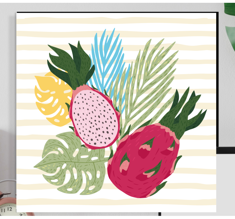 Quadro decorativo de vinícola arranjo de frutas tropicais - TenStickers