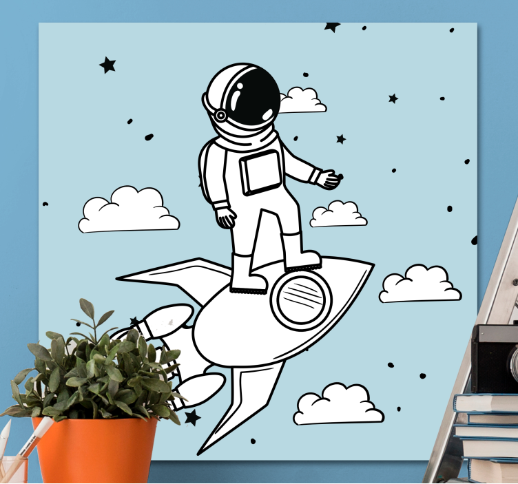 Quadro decorativo de vinícola aventura do astronauta - TenStickers