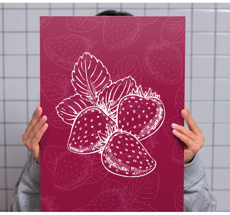 Quadro decorativo de vinícola cacho de morango - TenStickers