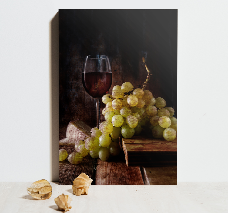 Quadro decorativo de vinícola cacho de uvas elegante - TenStickers