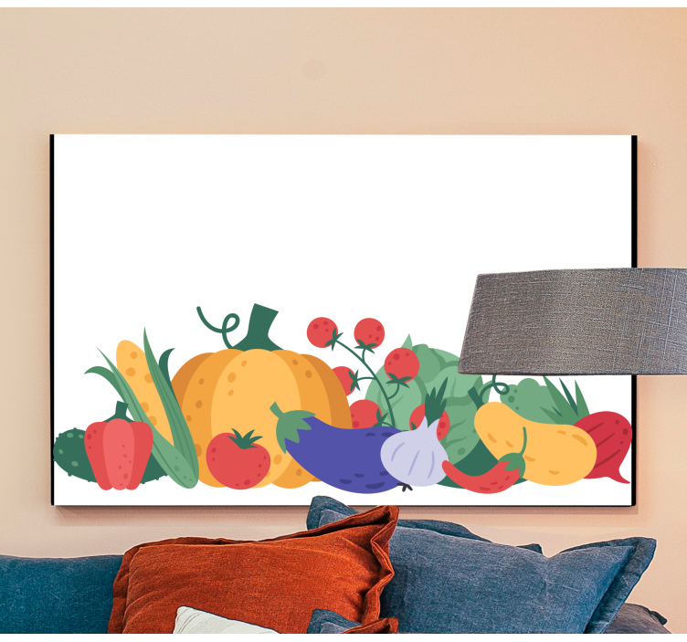 Quadro decorativo de vinícola colheita de legumes coloridos - TenStickers