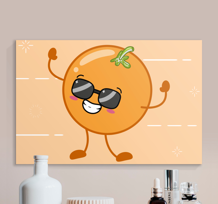 Quadro decorativo de vinícola figura laranja alegre - TenStickers