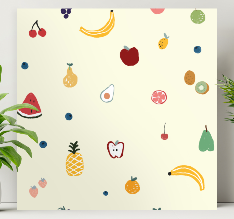 Quadro decorativo de vinícola frutas coloridas soltas - TenStickers
