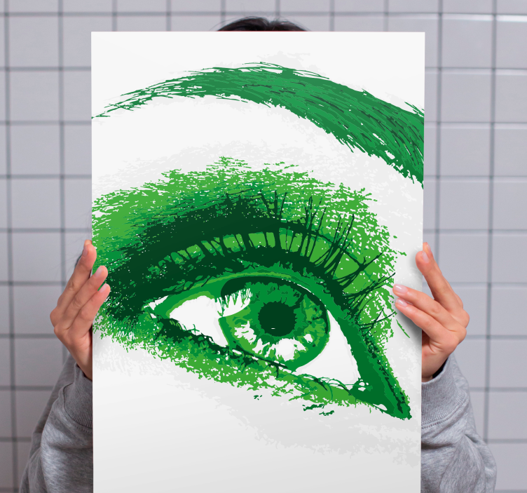 Quadro decorativo de vinícola ilustração do olho verde - TenStickers