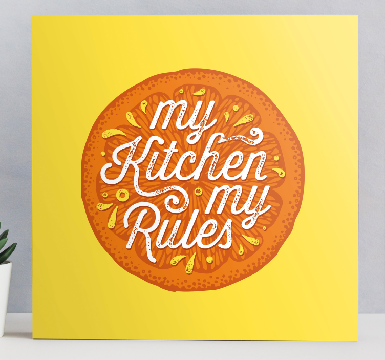 Quadro de vinícola Mão laranja desenhar cozinha - TenStickers