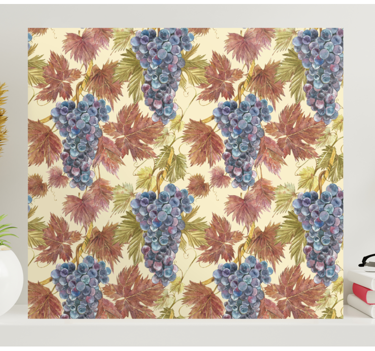 Quadro decorativo de vinícola uvas e folhas - TenStickers