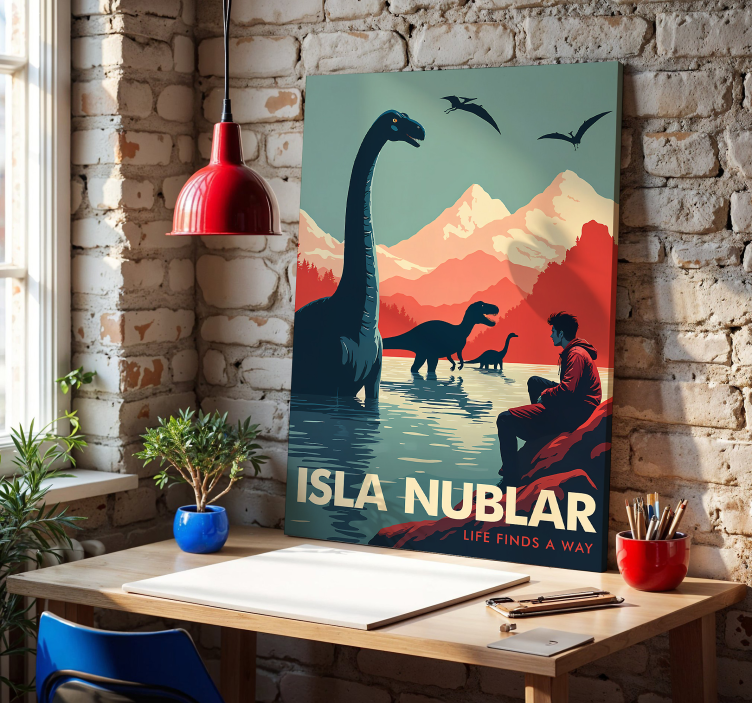 Quadro de dinossauro ilha nublar - TenStickers