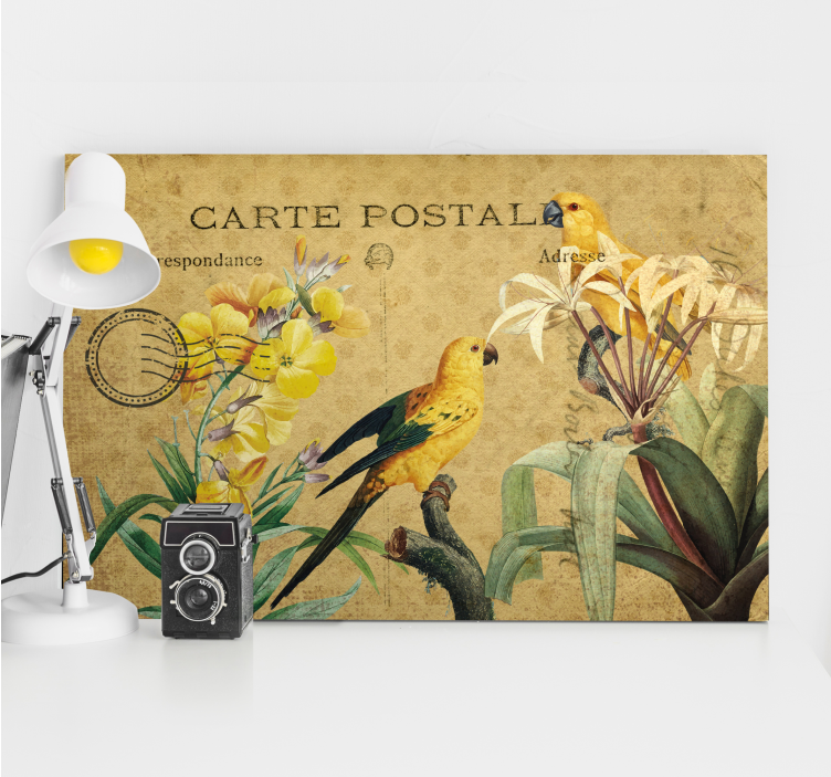 Quadro decorativo elegante cartão postal de pássaro vintage - TenStickers