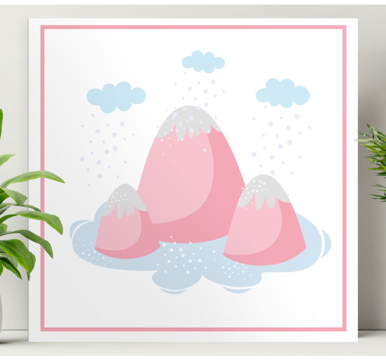 Quadro decorativo elegante cena da montanha rosa - TenStickers