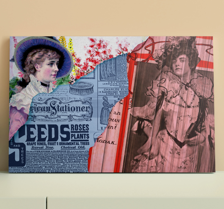 Quadro decorativo elegante retratos de moda vintage - TenStickers