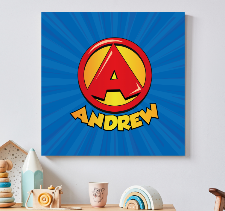 Quadro infantil Super letra inicial - TenStickers