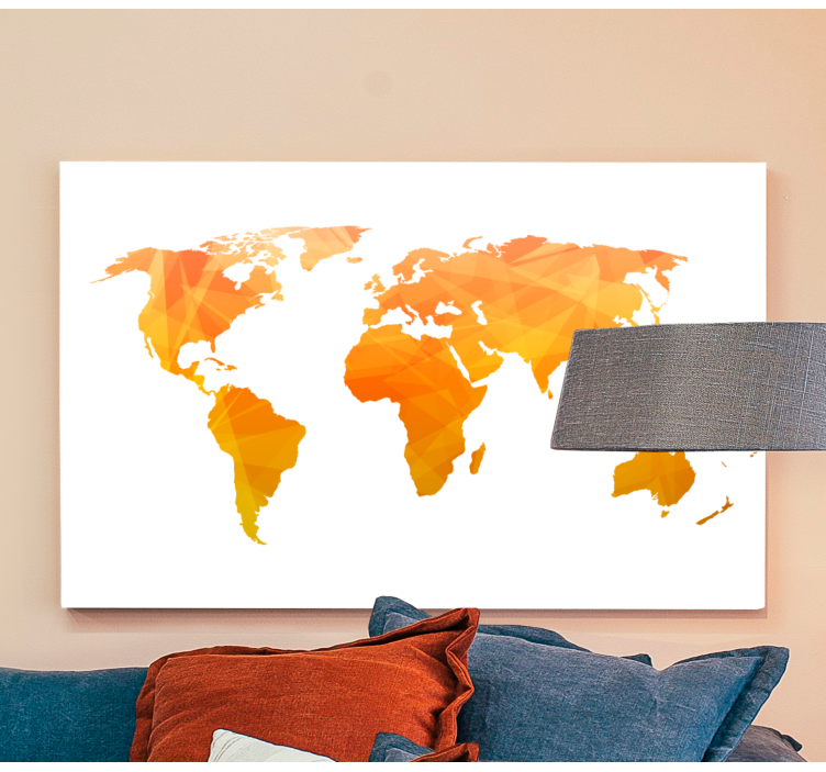 Quadro mapa mundi Forma abstrata - TenStickers