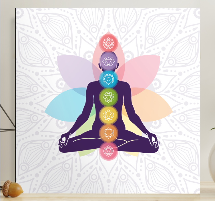 Quadro moderno Os símbolos dos sete chakras - TenStickers