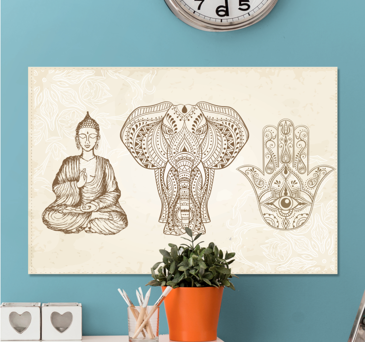 Quadro moderno Símbolo da mão de buda hamsa - TenStickers