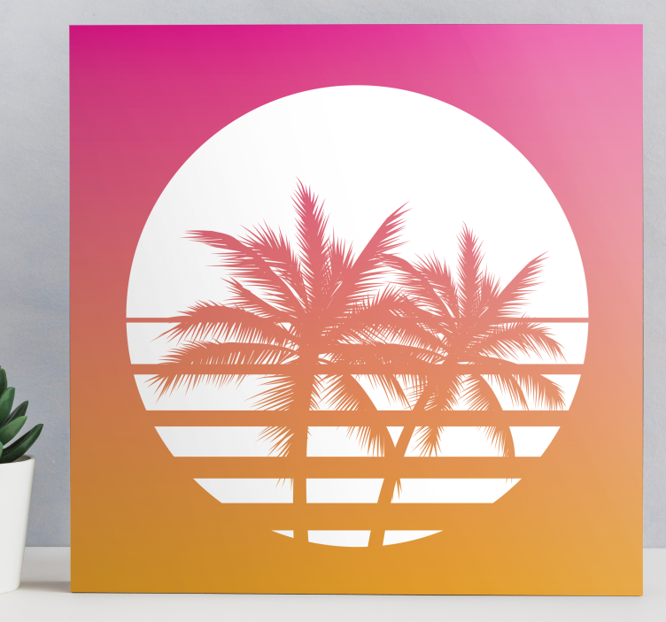 Quadro decorativo ornamental pôr do sol tropical - TenStickers