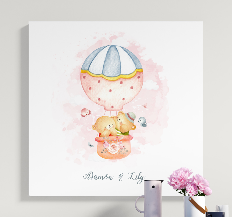 Quadro de casamento Balões de amor personalizáveis - TenStickers